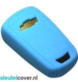 Autosleutel Hoesje geschikt voor Chevrolet - SleutelCover - Silicone Autosleutel Cover - Sleutelhoesje Lichtblauw