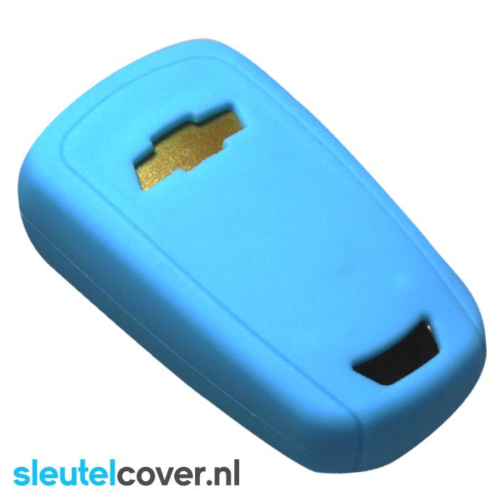 Autosleutel Hoesje geschikt voor Chevrolet - SleutelCover - Silicone Autosleutel Cover - Sleutelhoesje Lichtblauw