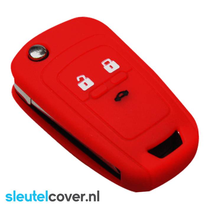 Autosleutel Hoesje geschikt voor Chevrolet - SleutelCover - Silicone Autosleutel Cover - Sleutelhoesje Rood