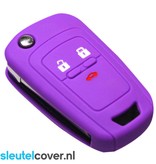 Autosleutel Hoesje geschikt voor Chevrolet - SleutelCover - Silicone Autosleutel Cover - Sleutelhoesje Paars