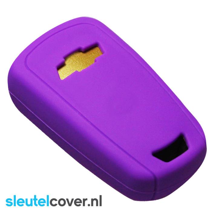 Autosleutel Hoesje geschikt voor Chevrolet - SleutelCover - Silicone Autosleutel Cover - Sleutelhoesje Paars