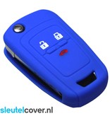 Autosleutel Hoesje geschikt voor Chevrolet - SleutelCover - Silicone Autosleutel Cover - Sleutelhoesje Blauw