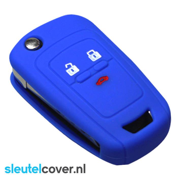 Autosleutel Hoesje geschikt voor Chevrolet - SleutelCover - Silicone Autosleutel Cover - Sleutelhoesje Blauw