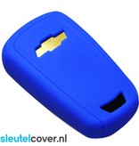 Autosleutel Hoesje geschikt voor Chevrolet - SleutelCover - Silicone Autosleutel Cover - Sleutelhoesje Blauw