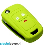 Autosleutel Hoesje geschikt voor Chevrolet - SleutelCover - Silicone Autosleutel Cover - Sleutelhoesje Lime groen