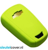 Autosleutel Hoesje geschikt voor Chevrolet - SleutelCover - Silicone Autosleutel Cover - Sleutelhoesje Lime groen