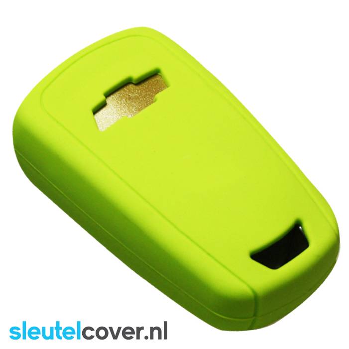 Autosleutel Hoesje geschikt voor Chevrolet - SleutelCover - Silicone Autosleutel Cover - Sleutelhoesje Lime groen