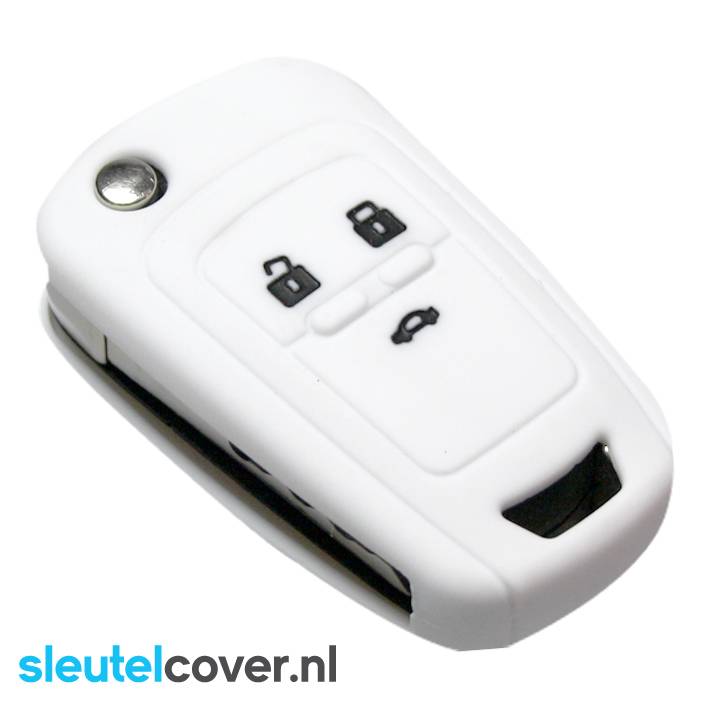 Autosleutel Hoesje geschikt voor Chevrolet - SleutelCover - Silicone Autosleutel Cover - Sleutelhoesje Wit