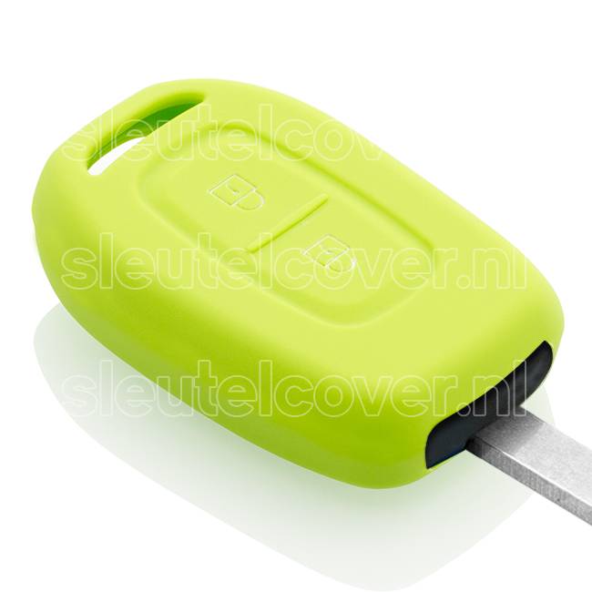 Autosleutel Hoesje geschikt voor Dacia - SleutelCover - Silicone Autosleutel Cover - Sleutelhoesje Lime groen