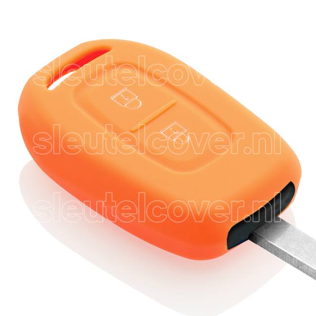 Autosleutel Hoesje geschikt voor Dacia - SleutelCover - Silicone Autosleutel Cover - Sleutelhoesje Oranje