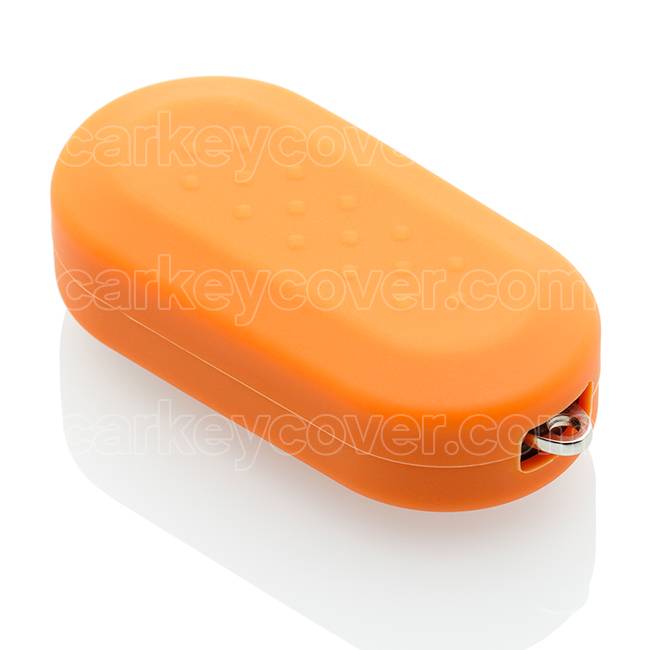 Autosleutel Hoesje geschikt voor Fiat - SleutelCover - Silicone Autosleutel Cover - Sleutelhoesje Oranje