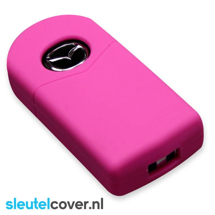 Autosleutel Hoesje geschikt voor Mazda - SleutelCover - Silicone Autosleutel Cover - Sleutelhoesje Roze