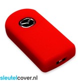 Autosleutel Hoesje geschikt voor Mazda - SleutelCover - Silicone Autosleutel Cover - Sleutelhoesje Rood