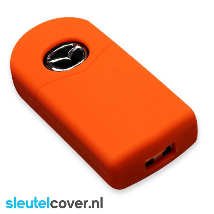 Autosleutel Hoesje geschikt voor Mazda - SleutelCover - Silicone Autosleutel Cover - Sleutelhoesje Oranje