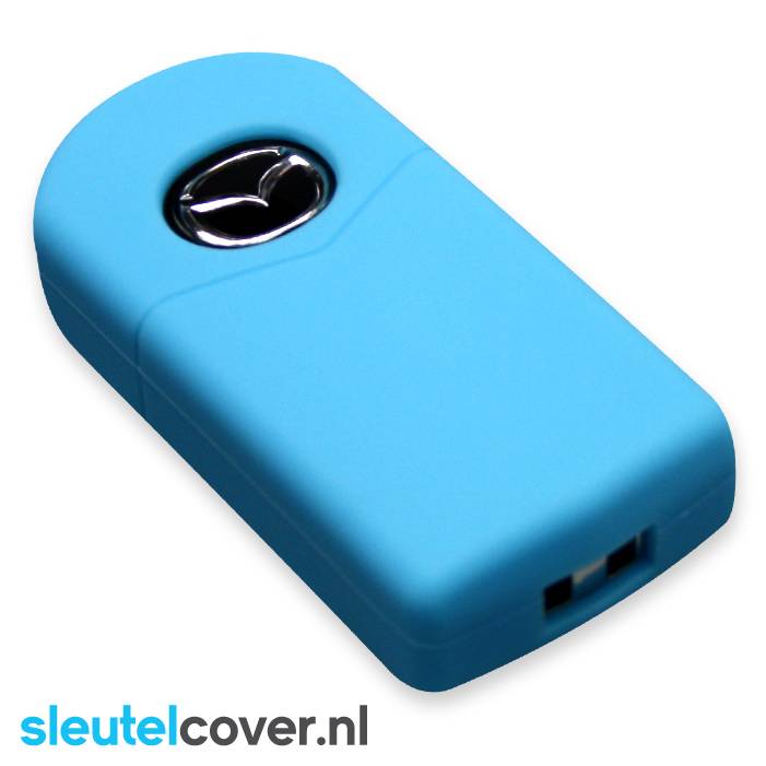 Autosleutel Hoesje geschikt voor Mazda - SleutelCover - Silicone Autosleutel Cover - Sleutelhoesje Lichtblauw