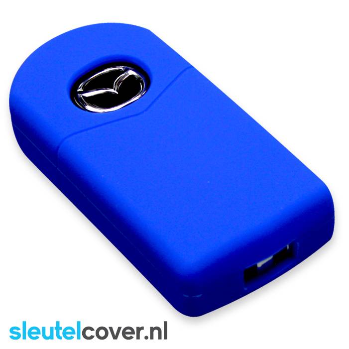 Autosleutel Hoesje geschikt voor Mazda - SleutelCover - Silicone Autosleutel Cover - Sleutelhoesje Blauw