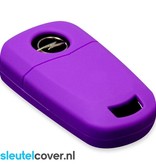 Autosleutel Hoesje geschikt voor Opel - SleutelCover - Silicone Autosleutel Cover - Sleutelhoesje Paars