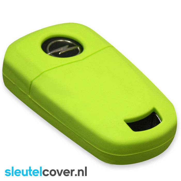 Autosleutel Hoesje geschikt voor Opel - SleutelCover - Silicone Autosleutel Cover - Sleutelhoesje Lime groen