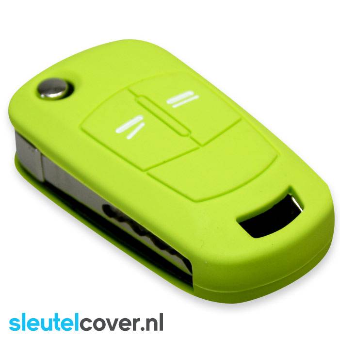 Autosleutel Hoesje geschikt voor Opel - SleutelCover - Silicone Autosleutel Cover - Sleutelhoesje Lime groen