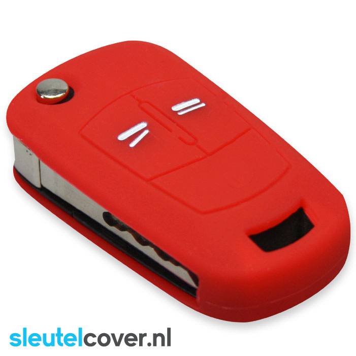 Autosleutel Hoesje geschikt voor Opel - SleutelCover - Silicone Autosleutel Cover - Sleutelhoesje Rood