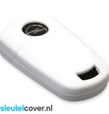Autosleutel Hoesje geschikt voor Opel - SleutelCover - Silicone Autosleutel Cover - Sleutelhoesje Wit