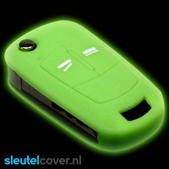 Autosleutel Hoesje geschikt voor Opel - SleutelCover - Silicone Autosleutel Cover - Sleutelhoesje Glow in the dark / Lichtgevend