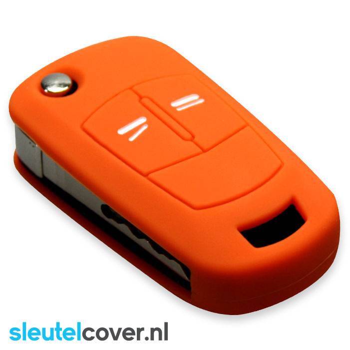 Autosleutel Hoesje geschikt voor Opel - SleutelCover - Silicone Autosleutel Cover - Sleutelhoesje Oranje