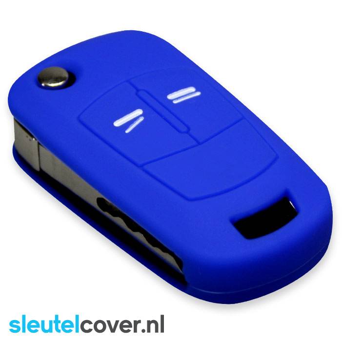 Autosleutel Hoesje geschikt voor Opel - SleutelCover - Silicone Autosleutel Cover - Sleutelhoesje Blauw