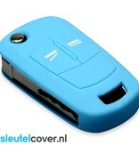 Autosleutel Hoesje geschikt voor Opel - SleutelCover - Silicone Autosleutel Cover - Sleutelhoesje Lichtblauw