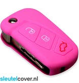 Autosleutel Hoesje geschikt voor Ford - SleutelCover - Silicone Autosleutel Cover - Sleutelhoesje Roze