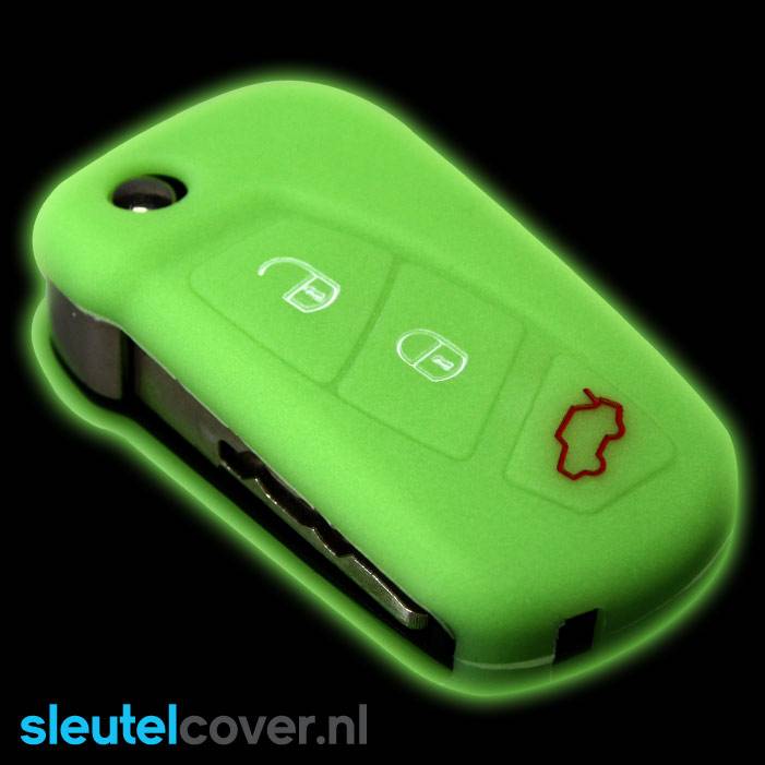 Autosleutel Hoesje geschikt voor Ford - SleutelCover - Silicone Autosleutel Cover - Sleutelhoesje Glow in the dark / Lichtgevend