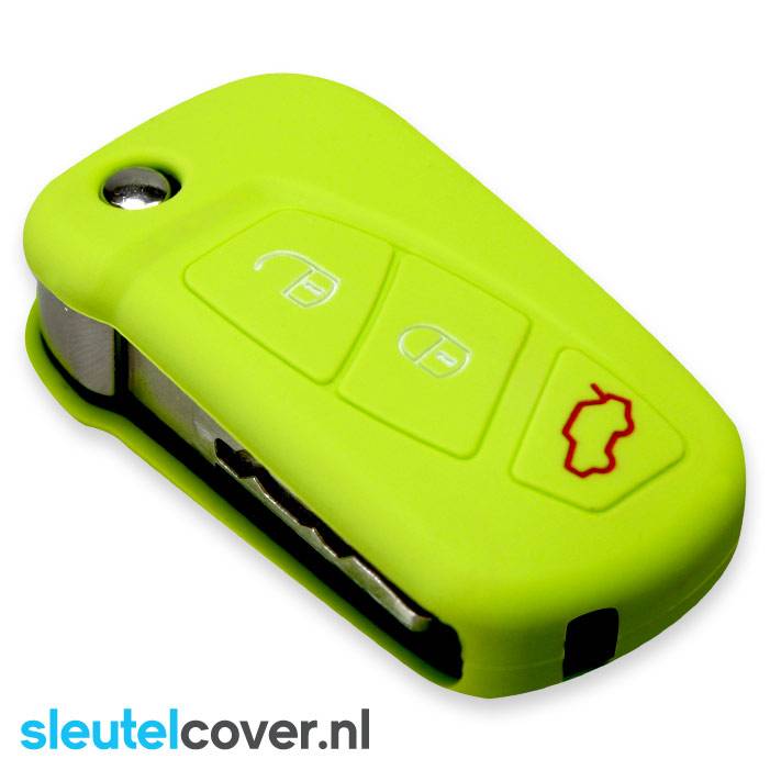 Autosleutel Hoesje geschikt voor Ford - SleutelCover - Silicone Autosleutel Cover - Sleutelhoesje Lime groen