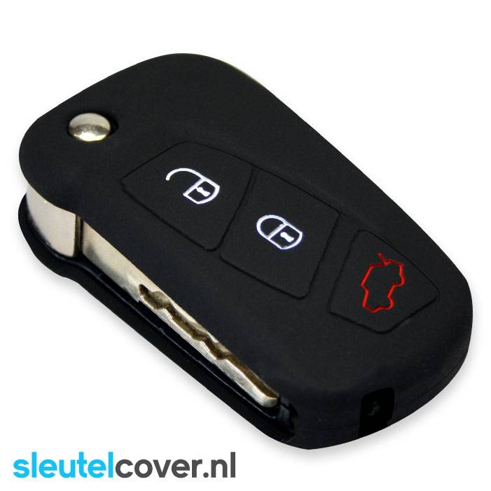 Autosleutel Hoesje geschikt voor Ford - SleutelCover - Silicone Autosleutel Cover - Sleutelhoesje Zwart