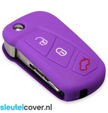 Autosleutel Hoesje geschikt voor Ford - SleutelCover - Silicone Autosleutel Cover - Sleutelhoesje Paars