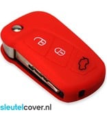 Autosleutel Hoesje geschikt voor Ford - SleutelCover - Silicone Autosleutel Cover - Sleutelhoesje Rood