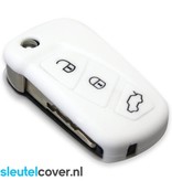 Autosleutel Hoesje geschikt voor Ford - SleutelCover - Silicone Autosleutel Cover - Sleutelhoesje Wit