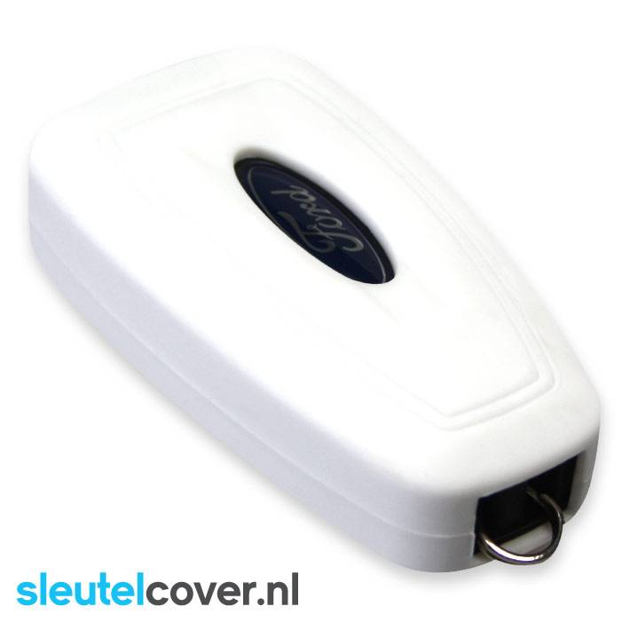 Autosleutel Hoesje geschikt voor Ford - SleutelCover - Silicone Autosleutel Cover - Sleutelhoesje Wit