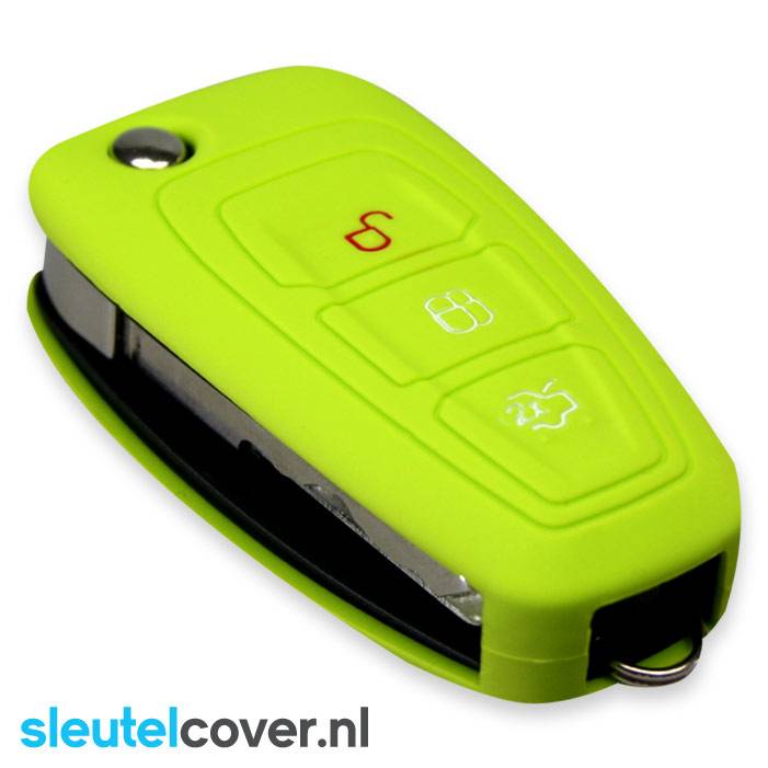 Autosleutel Hoesje geschikt voor Ford - SleutelCover - Silicone Autosleutel Cover - Sleutelhoesje Lime groen