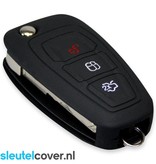 Autosleutel Hoesje geschikt voor Ford - SleutelCover - Silicone Autosleutel Cover - Sleutelhoesje Zwart