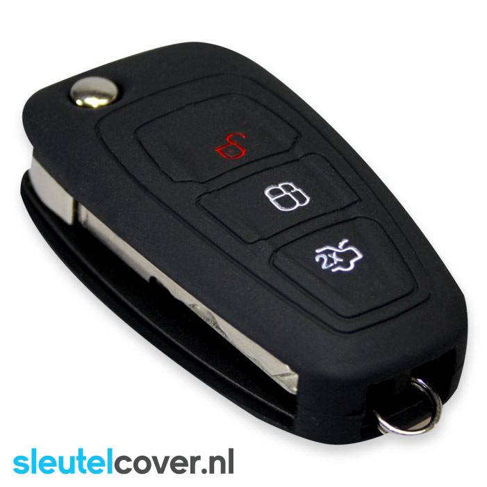 Autosleutel Hoesje geschikt voor Ford - SleutelCover - Silicone Autosleutel Cover - Sleutelhoesje Zwart