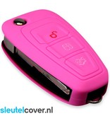 Autosleutel Hoesje geschikt voor Ford - SleutelCover - Silicone Autosleutel Cover - Sleutelhoesje Roze