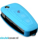 Autosleutel Hoesje geschikt voor Ford - SleutelCover - Silicone Autosleutel Cover - Sleutelhoesje Lichtblauw