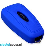 Autosleutel Hoesje geschikt voor Ford - SleutelCover - Silicone Autosleutel Cover - Sleutelhoesje Blauw