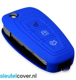 Autosleutel Hoesje geschikt voor Ford - SleutelCover - Silicone Autosleutel Cover - Sleutelhoesje Blauw