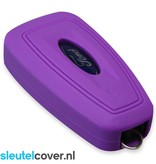 Autosleutel Hoesje geschikt voor Ford - SleutelCover - Silicone Autosleutel Cover - Sleutelhoesje Paars