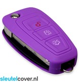 Autosleutel Hoesje geschikt voor Ford - SleutelCover - Silicone Autosleutel Cover - Sleutelhoesje Paars