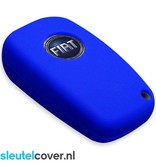 Autosleutel Hoesje geschikt voor Fiat - SleutelCover - Silicone Autosleutel Cover - Sleutelhoesje Blauw