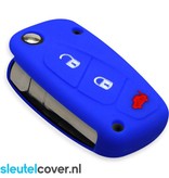 Autosleutel Hoesje geschikt voor Fiat - SleutelCover - Silicone Autosleutel Cover - Sleutelhoesje Blauw