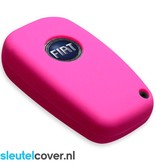 Autosleutel Hoesje geschikt voor Fiat - SleutelCover - Silicone Autosleutel Cover - Sleutelhoesje Roze