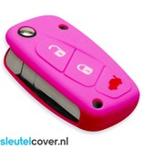 Autosleutel Hoesje geschikt voor Fiat - SleutelCover - Silicone Autosleutel Cover - Sleutelhoesje Roze